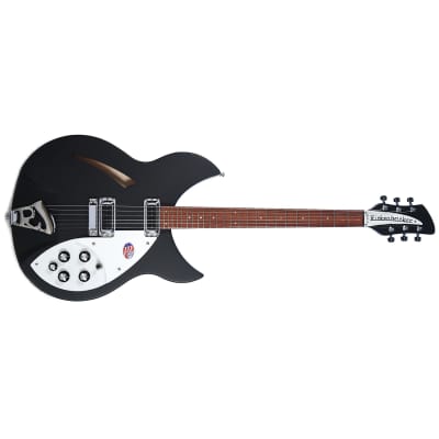Rickenbacker 330 Thinline Semi-Hollow Electric Guitar - Matte Black image 3