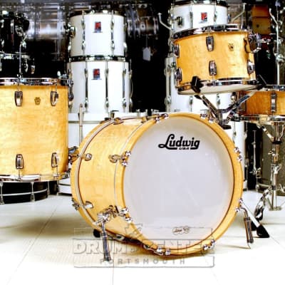 Ludwig Legacy Maple Birdseye Exotic (Catalogue Kit) 3 Drums only 18, 14, 12 - Atlas legs/spurs image 3