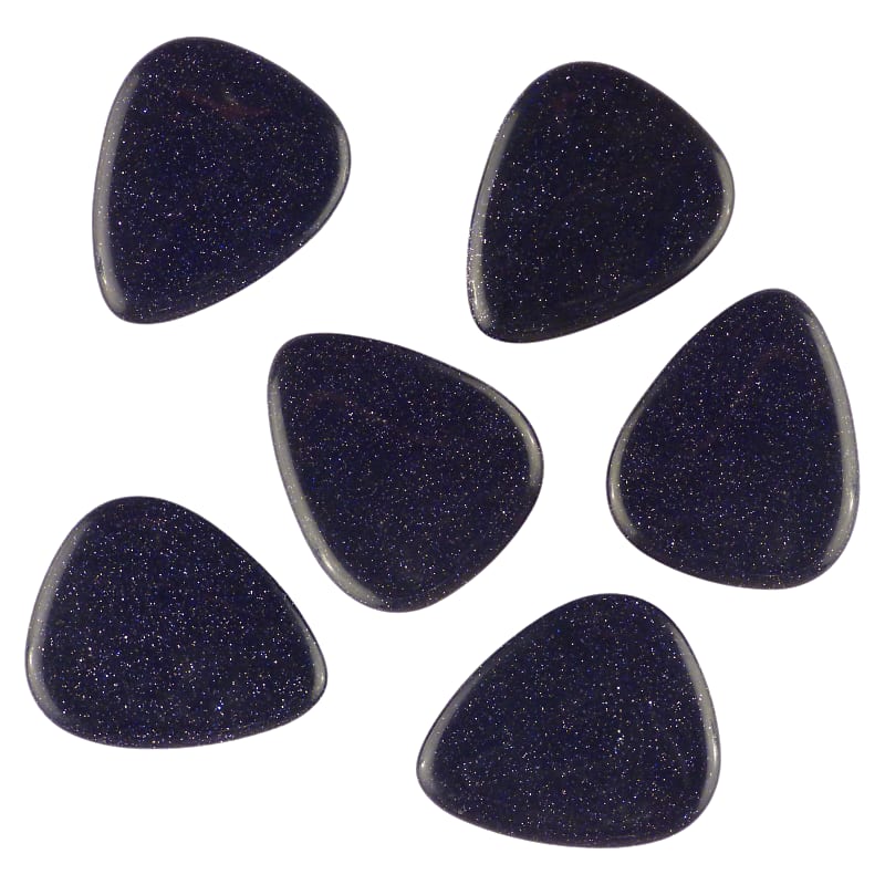 Blue Sandstone Stone Guitar Or Bass Pick - Specialty Handmade Gemstone Exotic Plectrum - 6 Pack New image 1