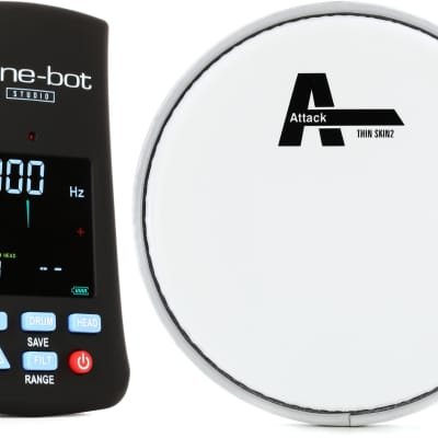 Overtone Labs Tune-Bot Studio Drum Tuner  Bundle with Attack DHTS2-6C Thin Skin 2 Coated Drumhead image 1