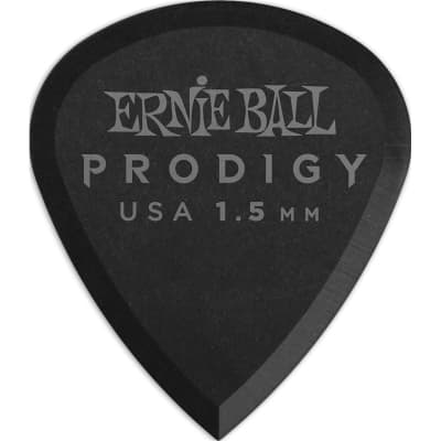 Ernie Ball 9200 Prodigy Mini Pick, 1.5mm, Black, 6 Pack image 1