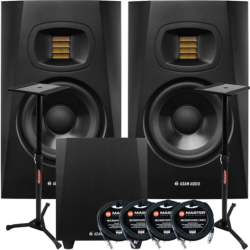 Adam Audio T7V Nearfield Studio Monitors (Pair), T10S Subwoofer