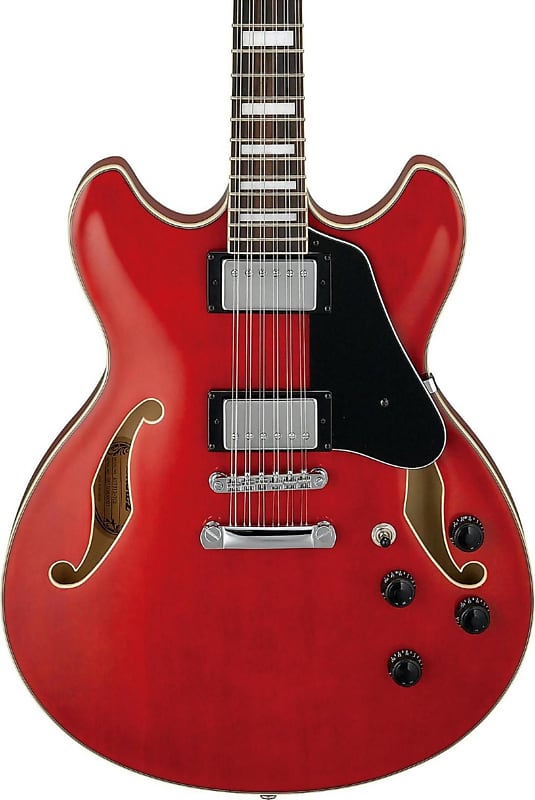 Ibanez AS7312 Artcore 12-String Semi-Hollow Electric Guitar, Trans Red image 1