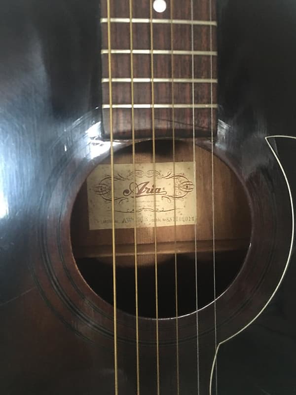 Aria AW 200E Burst 6 String Acoustic Guitar S/N 881100014