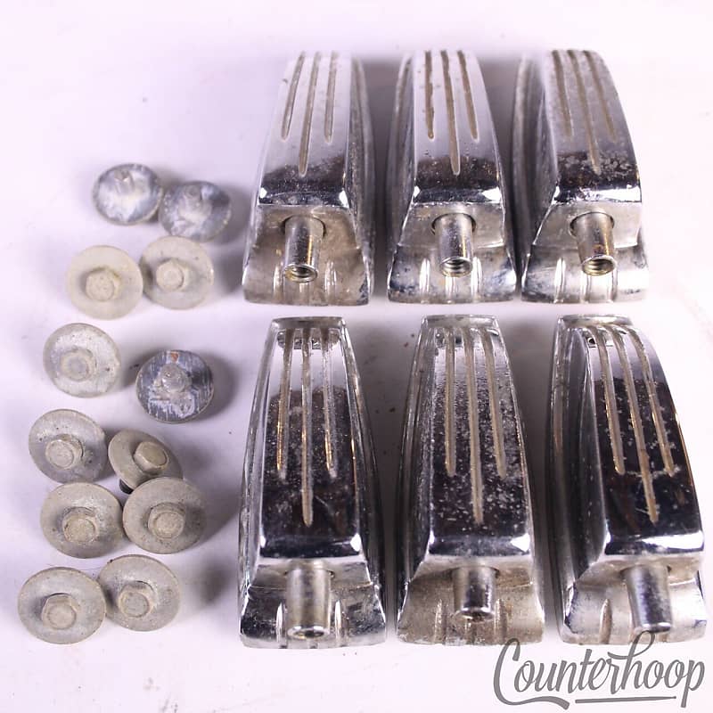 *Ludwig 6x Bass/Floor Tom Drum Lugs Large Classic Chrome Reverb