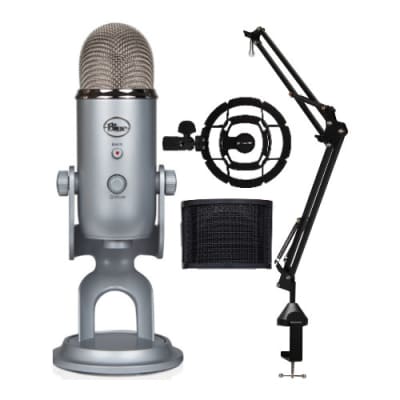 Blue Microphones Yeti Silver Bundle with Logitech C920S Pro HD Stream  Webcam 