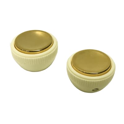 Hofner H909/15 Shiny Gold Top, Cream Plastic "Tea Cup" Knobs (Set of Two Knobs) image 2