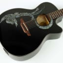 Luna Fauna Phoenix Folk Style Cutaway Acoustic-Electric Guitar, Black #J18060587