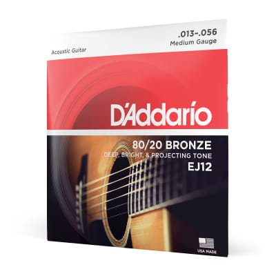 D'Addario EJ12 80/20 Bronze Medium Acoustic Guitar Strings (13-56) image 6