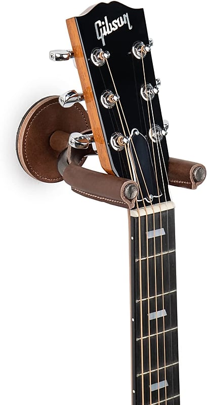 Levy's Leathers LVY-FGHNGR-SMBN Guitar Hanger Smoked Metal Brown Veg-Tan Leather image 1