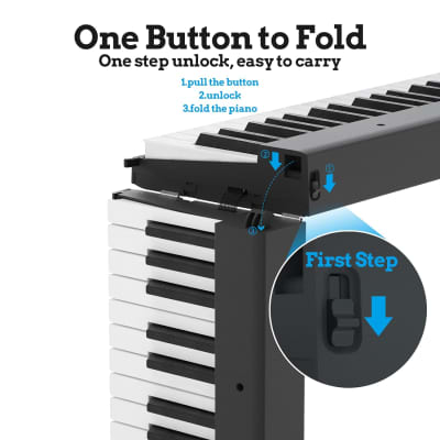 Folding Piano 88 Key Keyboard Digital Piano With Midi Portable 88 Key Full Size Upgrade Wood Grain Semi-Weighted Keyboard Piano With Lighted Keys For Beginners image 2