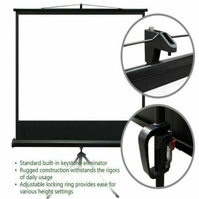 5 Core Projector Screen with Stand 72 inch Indoor and Outdoor Portable Projection Screen and Tripod Stand 8K 3D Ultra HD 4:3 for Movie Office Classroom Parties Screen TR 72(4:3) image 3