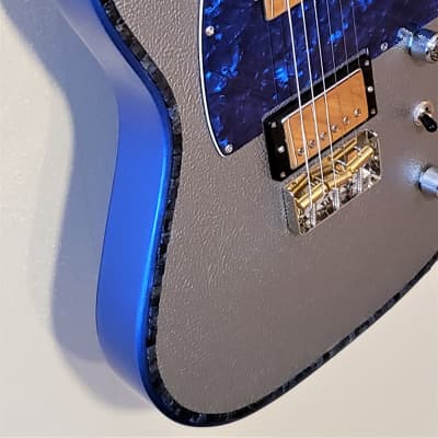 Custom Designed  & Crafted Blue Tele-style Silver Tolex/Dumortierite Stones #023 image 1