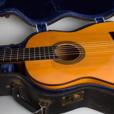 Manuel Contreras  Flamenco Guitar (1970s), period black hard shell case. image 14
