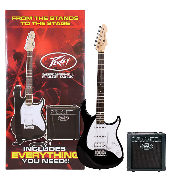 Peavey Raptor Plus Stage Pack Electric Guitar/Amp Bundle Black image 1