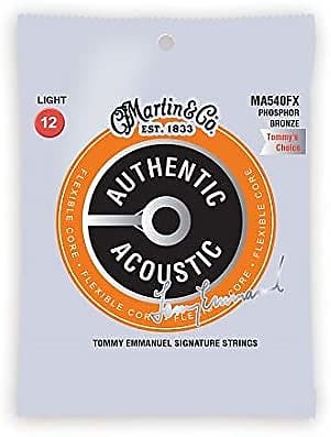 Martin Flexible Core Phosphor Bronze Authentic Acoustic Guitar Strings MA540FX Light Tommy Emmanuel .012-.054 image 1
