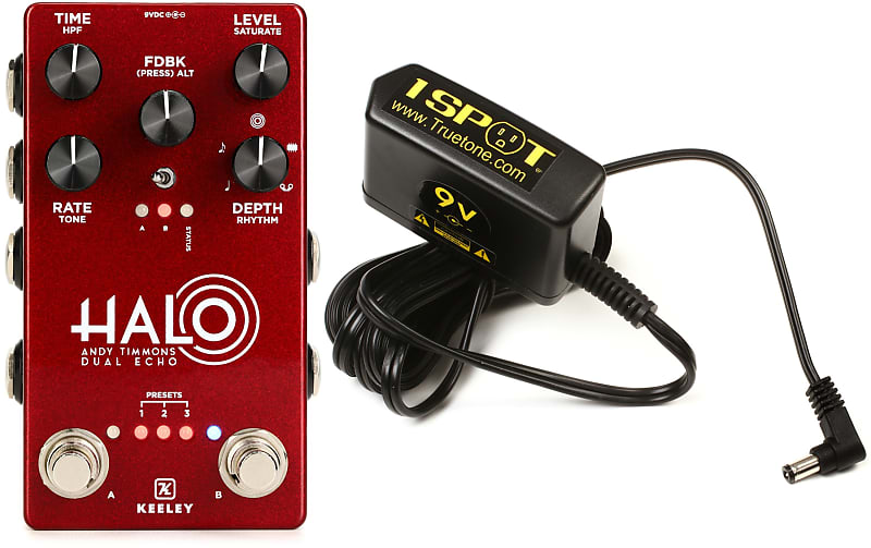 ギター Keeley Halo Andy Timmons Andy Apple Red Keeley Halo Andy Timmons Dual Echo Pedal - Andy Apple Red
