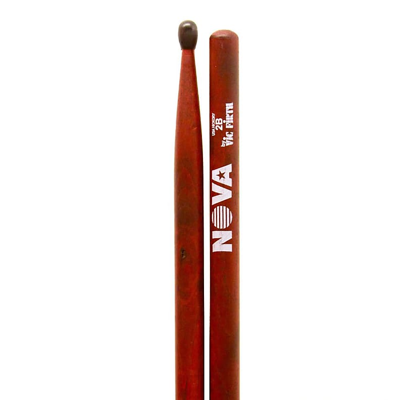 Nova VF-N2BNR By Vic Firth Nylon Tip Red Drum Sticks (12 Pair