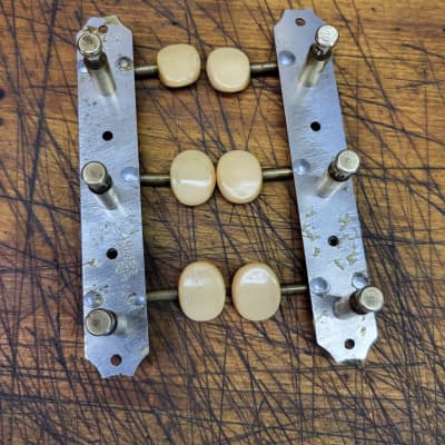 Vintage Very Old Waverly Kluson 3x3 Guitar Tuners Pearloid Buttons Luthier Parts image 5