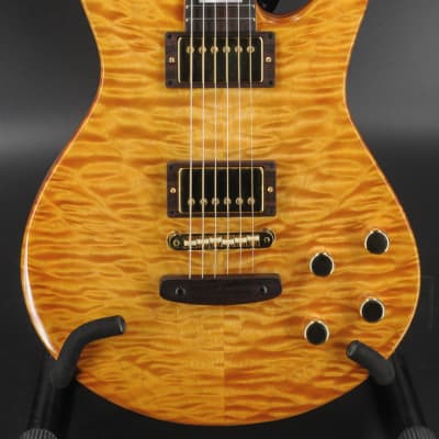 Fodera Imperial Guitar Amber Quilted Maple - Mahogany - Brazilian Rosewood Fingerboard for sale
