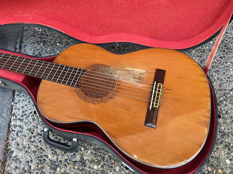 Vintage Shiraki classical nylon string acoustic guitar matsumoku Japan  rare! classical 1970s - Natural