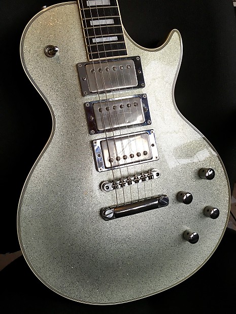 Burny Silver Sparkle Les Paul Custom MIJ Lawsuit ca. 1980-90s | Reverb
