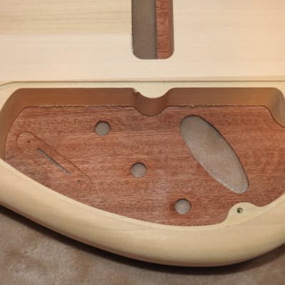 Unfinished 3pc Poplar Stratocaster Body 2pc Rosewood Top S/S/S Pickup Routes Back Control Cavity image 9