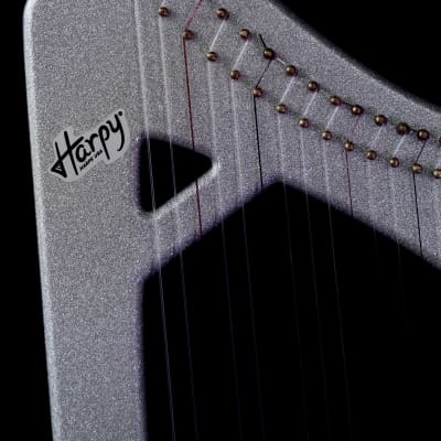 USED - 27 String Artemis Harpy - Electric-Acoustic Harp - Silver image 3