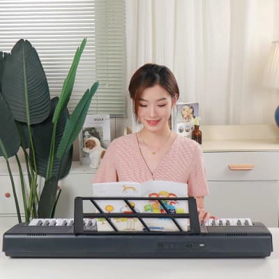 Glarry GEP-108 61-Key Portable Keyboard Set w/LCD Screen, Stand, Microphone image 5