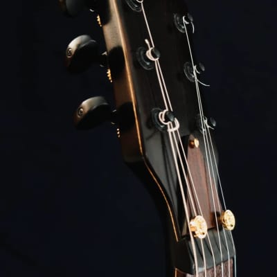 Boutique handmade Honfleur semi-hollow guitar with lacquered eggshell inlays image 15