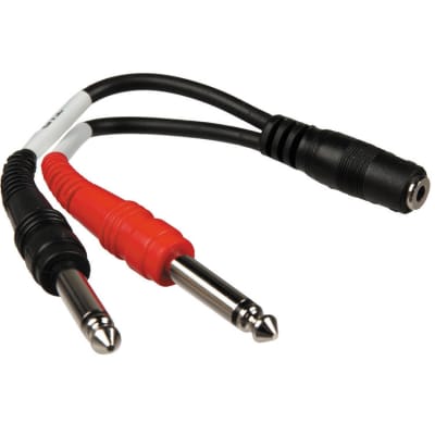 Hosa - YMP-434 - Stereo Mini 3.5mm Female to 2x 1/4" Mono Male Y-Cable - 6 in. image 2