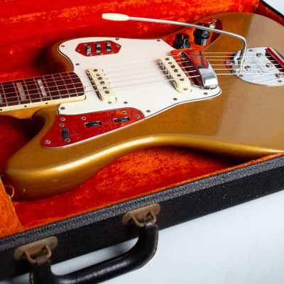 Fender  Jaguar Solid Body Electric Guitar (1966), ser. #183558, original black tolex hard shell case. image 14