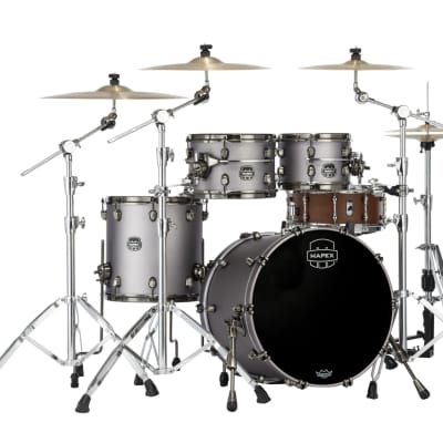 Mapex Saturn Evolution Birch/Walnut 22'' 4pc, Gun Metal Grey na  Gear4Music.com