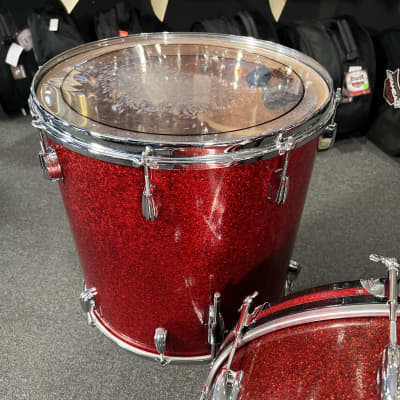 RARE 1958 Slingerland Radio King 13/16/22 Drum Kit Set in Red Glass Glitter w/ Matching Snare Drum image 6