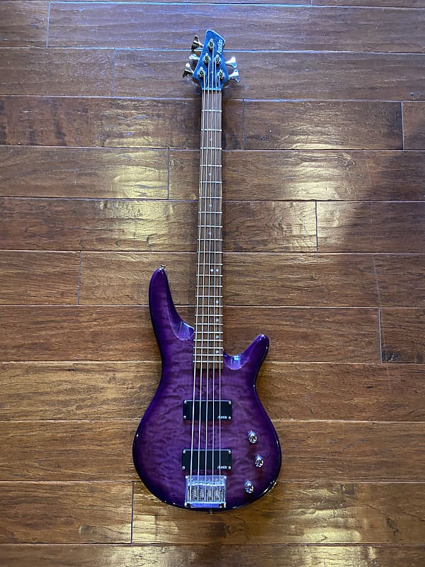 Austin 5 String Bass Made in Korea Flame Purple