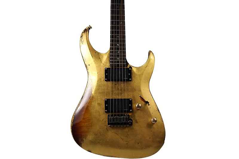 10S ICC II Real 24K Goldleaf Cover Flame Maple Set Neck Electric Guitar Relic image 1
