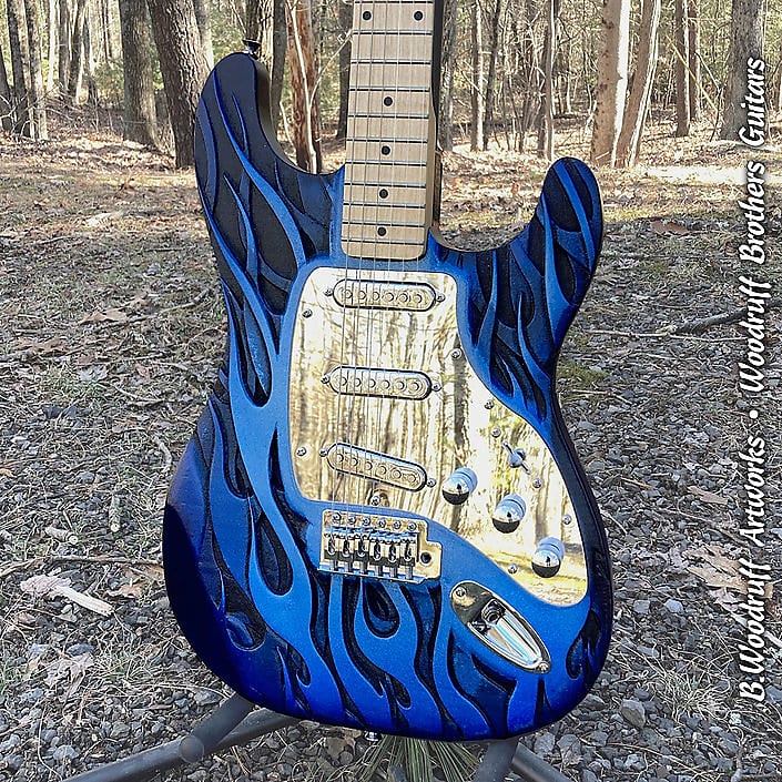 FIRE! Carved Woodruff Brothers Guitars - Enamel & Satin Lacquer image 1