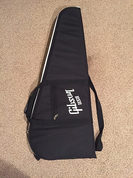 Gibson USA Gig Bag Soft Shell Guitar Case - Black w/White | Reverb