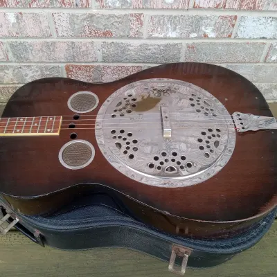 Vintage 1932 Dobro Roundneck Model 50 Tenor Wood Body Resonator Acoustic Guitar w/ Case! Recent Neck Set, Fret Dress! image 1