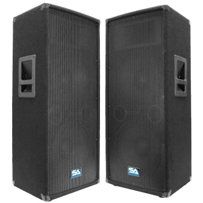 Pair Dual 12" PA DJ Speakers 1200 Watts ~Pro Audio Band image 1
