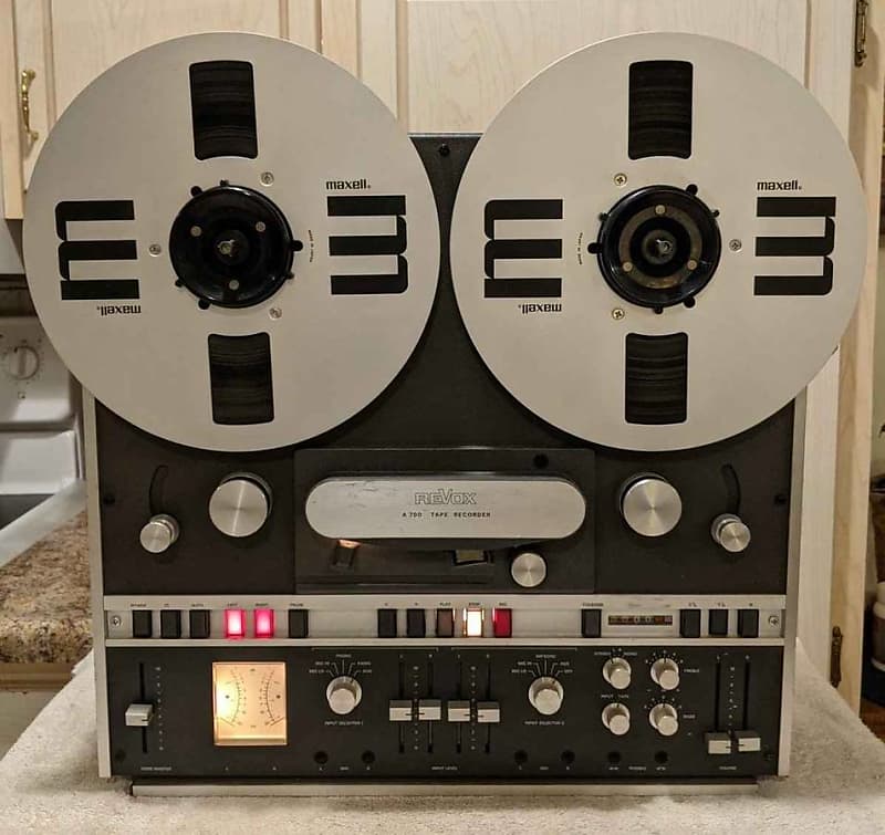 Practical 1970s Revox reel to reel tape recorder with large tape