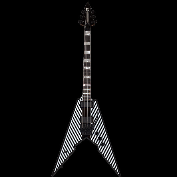 Wylde audio viking with floyd rose electric guitar black pinstripes hotsell