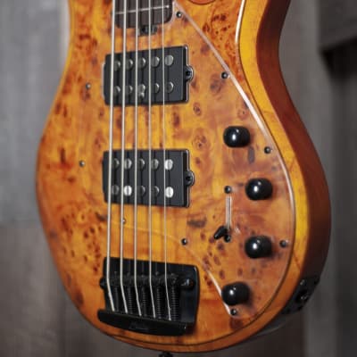 Sterling RAY35HH Electric Bass Guitar 5 String in Amber RAY35HHPB-AM- image 3