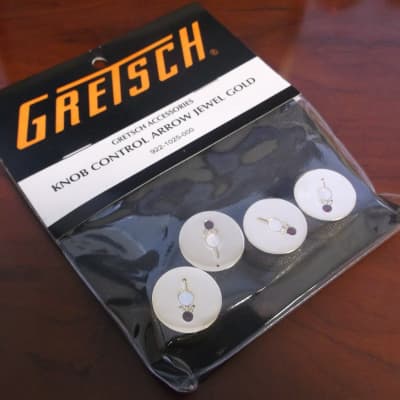 Gretsch Knobs (4) With Arrow & Red Jewel - GOLD, 922-1025-000