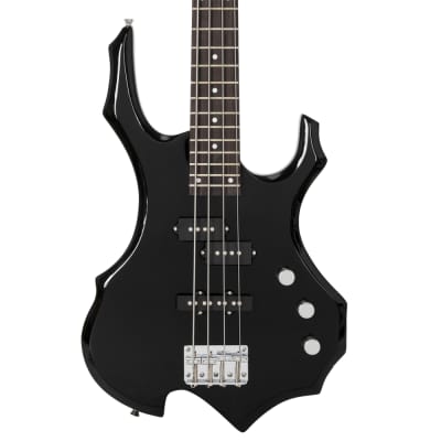 Glarry Burning Fire Electric Bass Guitar Full Size 4 String w/20W Amplifier Black image 2