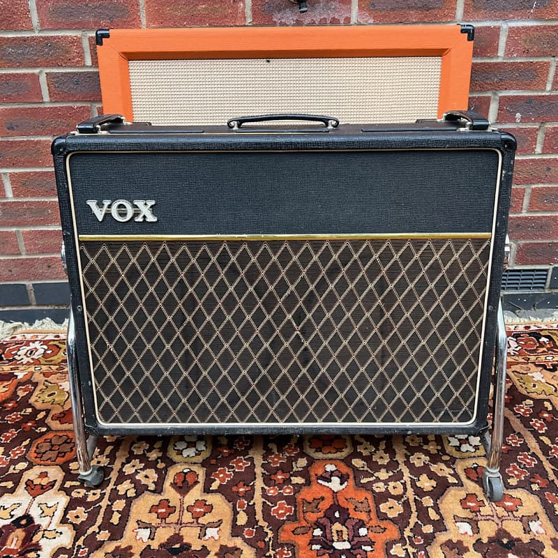 Vintage 1964 Vox AC30 Treble 2×12 Guitar Valve Amplifier Combo w/ Pedal & Stands image 1