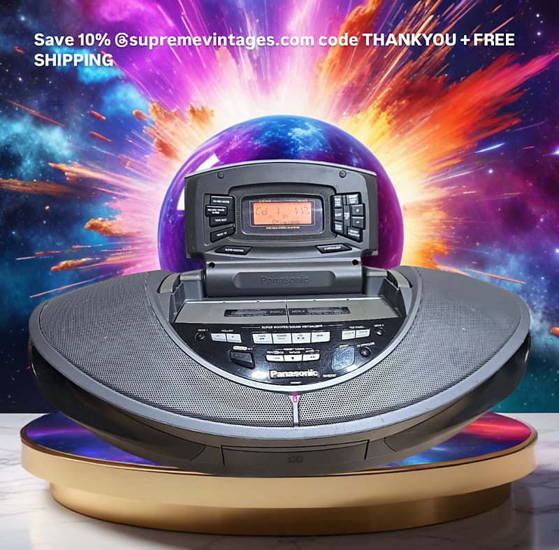 Vintage Panasonic Cobra Boombox RX-ED707 Tested Working CD Cassette Radio Record  			