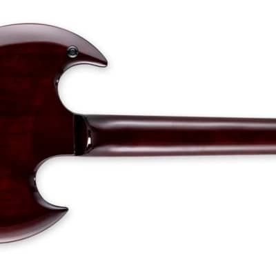 ESP LTD Viper-256 QM Left-Handed Electric Guitar, Dark Brown Sunburst image 3