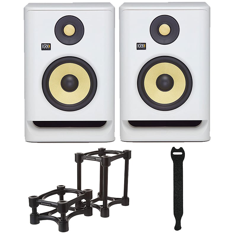 2) KRK RP5G4 5 Monitors with Stand & Headphones