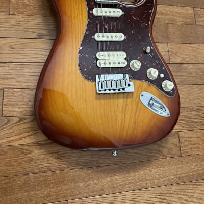 Fender American Deluxe Fat Stratocaster HSS with Rosewood Fretboard 2011 - 2013 - Amber for sale